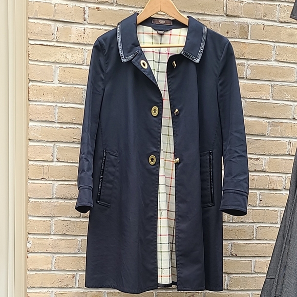 Coach Navy and Gold Women's Spring/Rain Jacket - Picture 1 of 6